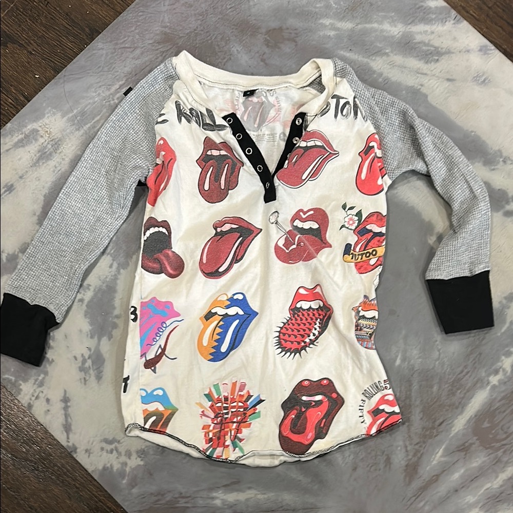 Rolling Stones Black and White Long Sleeve Tee